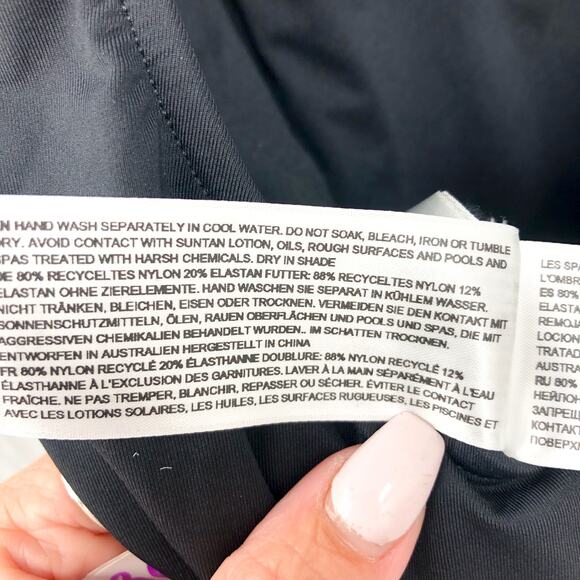 SEAFOLLY COLLECTIVE Women's One Piece Swimsuit US 14 Black Cap Sleeve NWT - Picture 13 of 16